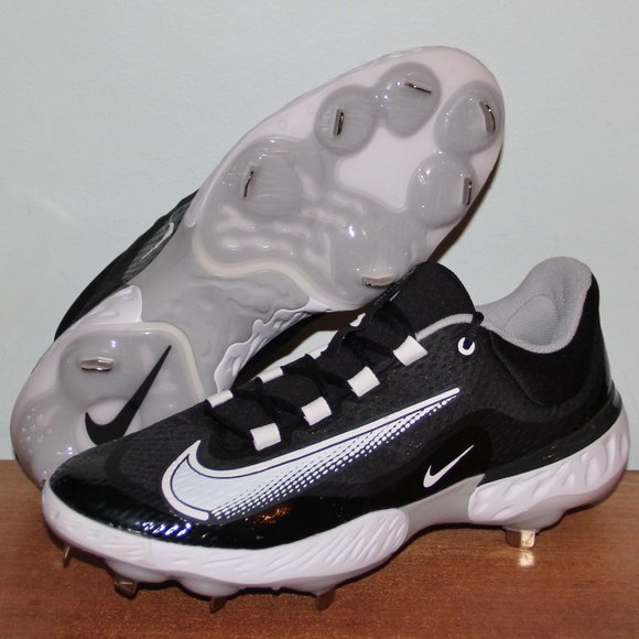 Nike Alpha Huarache Elite 4 Low Baseball Cleats Mens 12 Black White - Picture 1 of 6